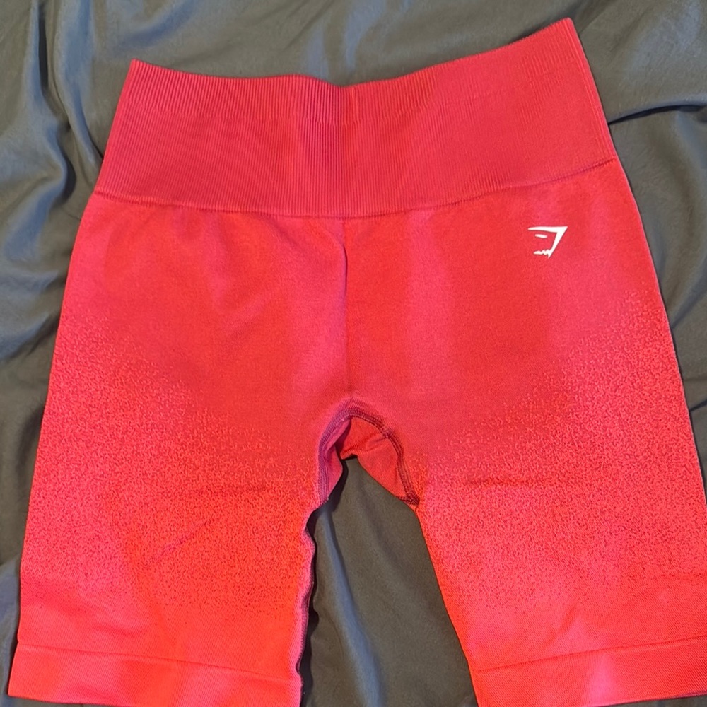 Gymshark Red Bike Shorts High Waist Moisture-Wicking